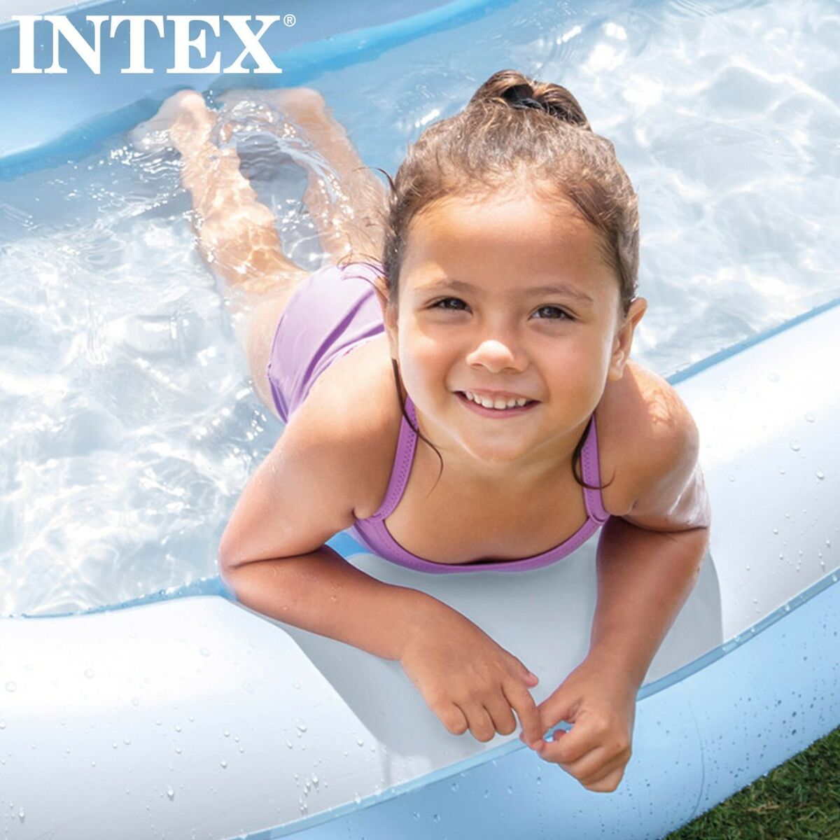 Piscina Gonfiabile per Bambini Intex Rettangolare Azzurro Bianco 166 x 25 x 100 cm 90 L (6 Unità)