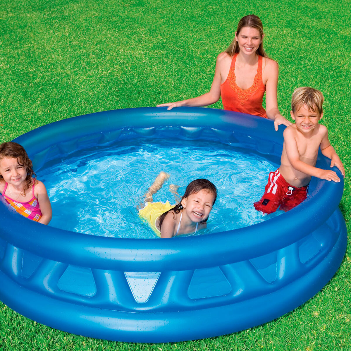 Piscina Gonfiabile per Bambini Intex Rotonda Azzurro 188 x 46 x 188 cm 790 L (3 Unità)