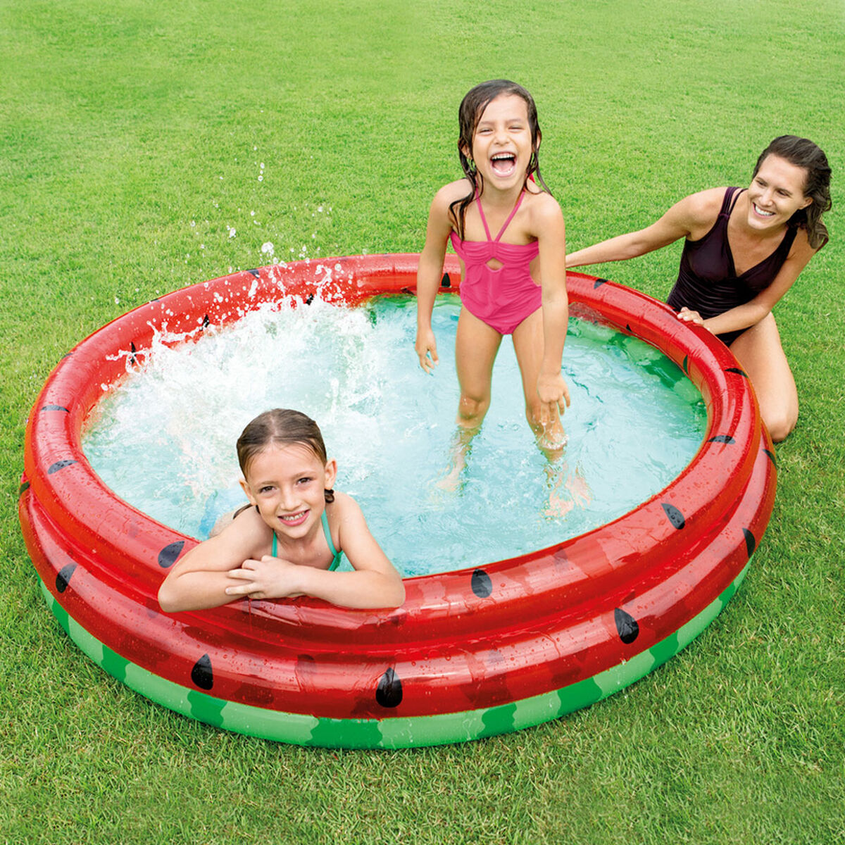 Piscina Gonfiabile per Bambini Intex Anguria Anelli 168 x 38 x 168 cm 581 L (6 Unità)