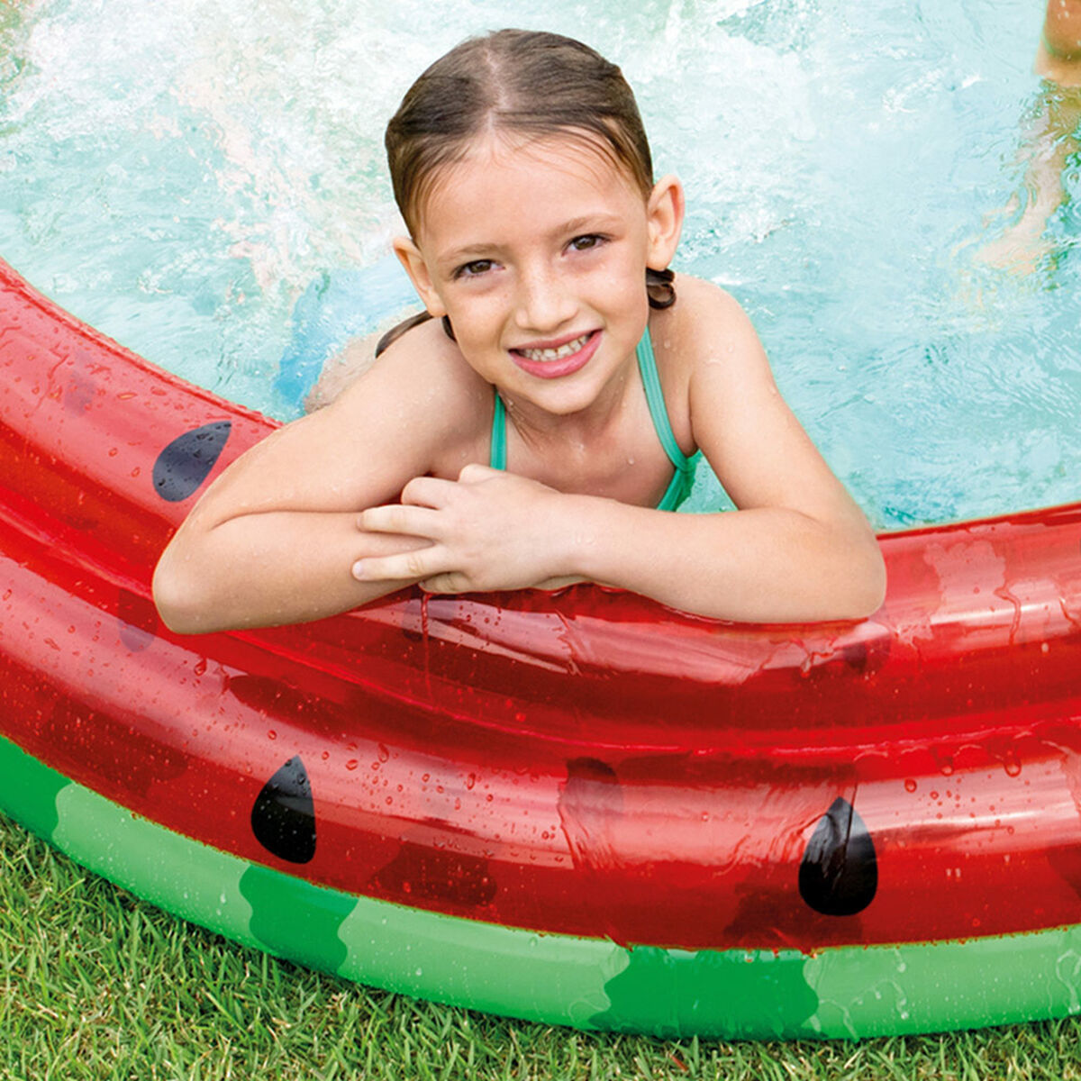 Piscina Gonfiabile per Bambini Intex Anguria Anelli 168 x 38 x 168 cm 581 L (6 Unità)