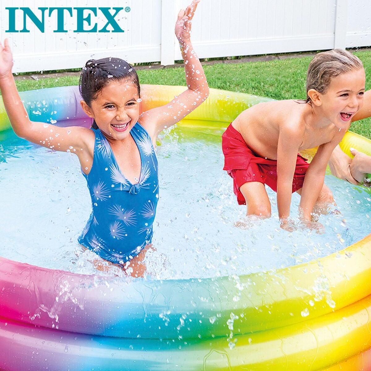 Piscina Gonfiabile per Bambini Intex Multicolore Anelli 168 x 38 x 168 cm 581 L (6 Unità)