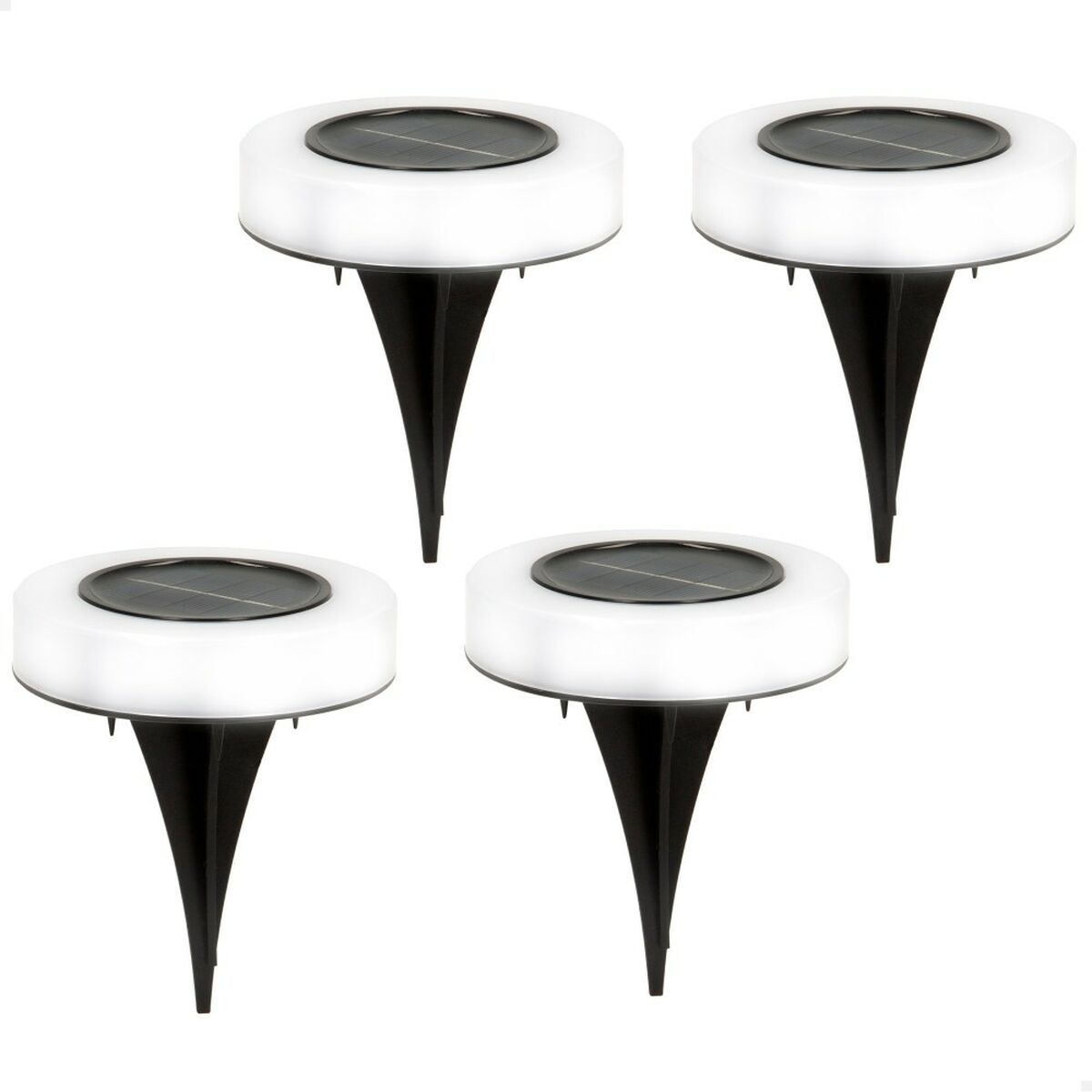 Set di picchetti solari da giardino Aktive 4 Pezzi ABS 10,5 x 12,5 x 10,5 cm (6 Unità)