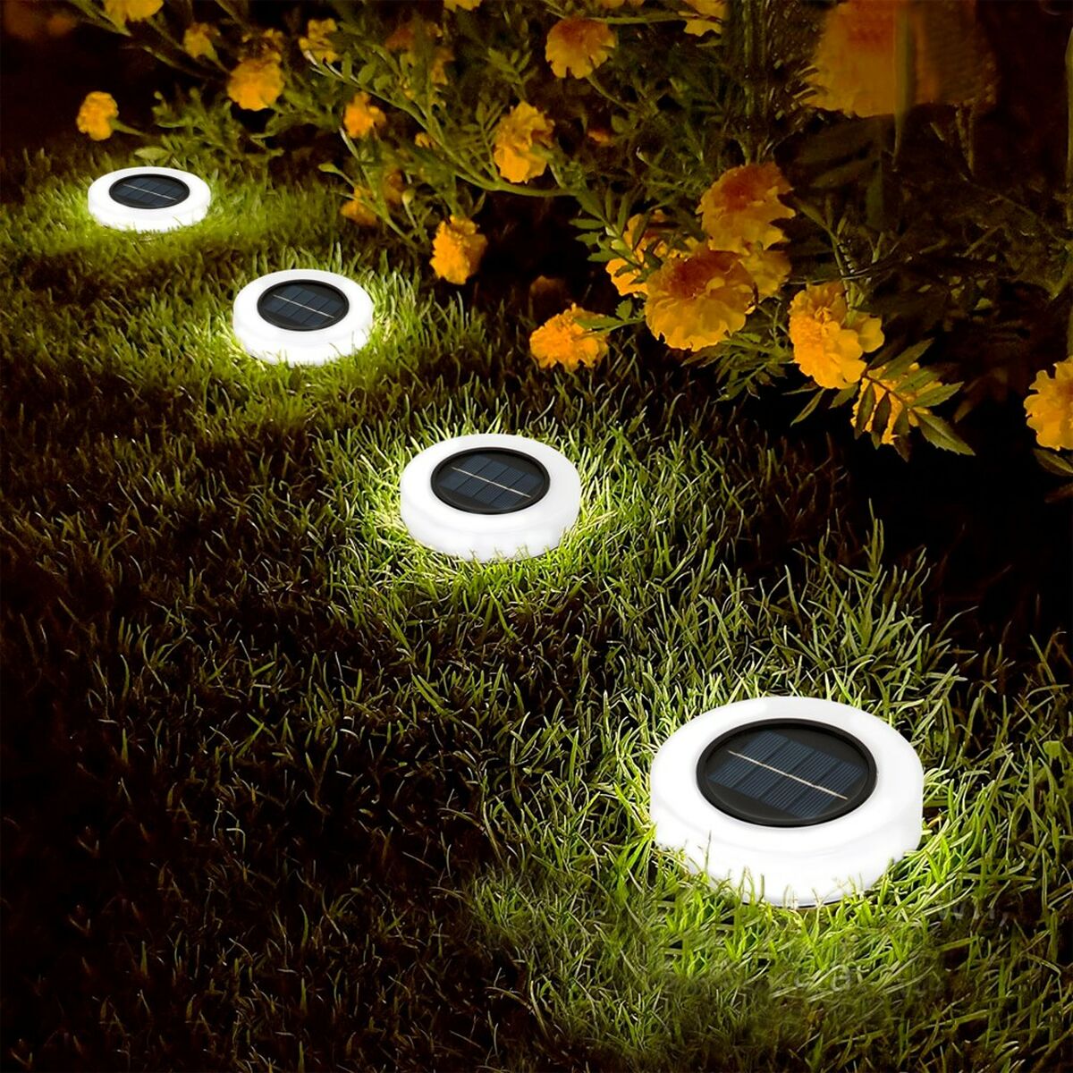 Set di picchetti solari da giardino Aktive 4 Pezzi ABS 10,5 x 12,5 x 10,5 cm (6 Unità)