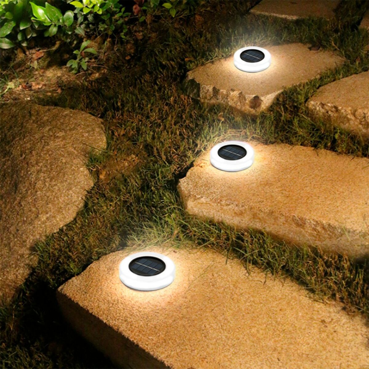 Set di picchetti solari da giardino Aktive 4 Pezzi ABS 10,5 x 12,5 x 10,5 cm (6 Unità)
