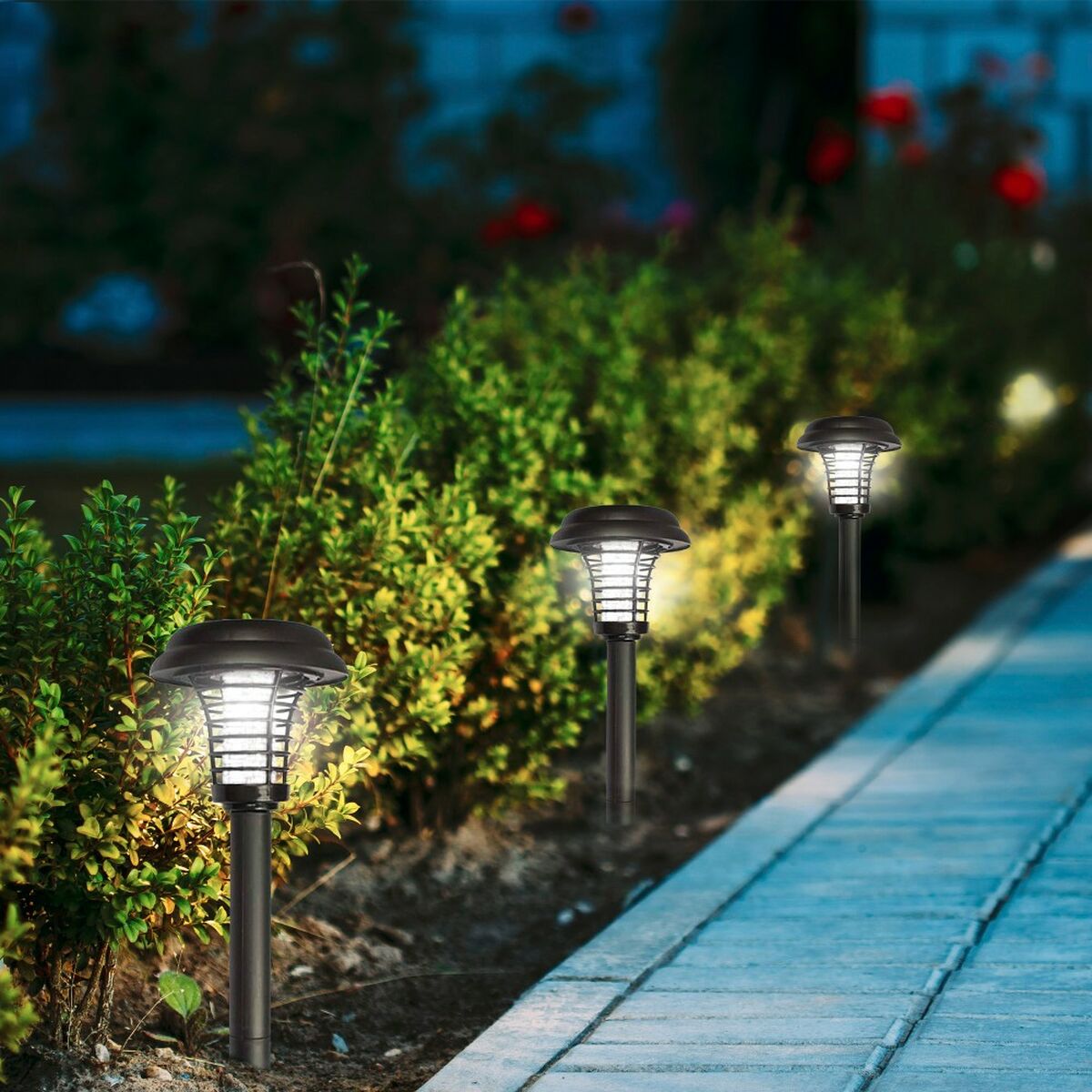 Picchetto solare da giardino Aktive polipropilene 14 x 42 x 14 cm (4 Unità)