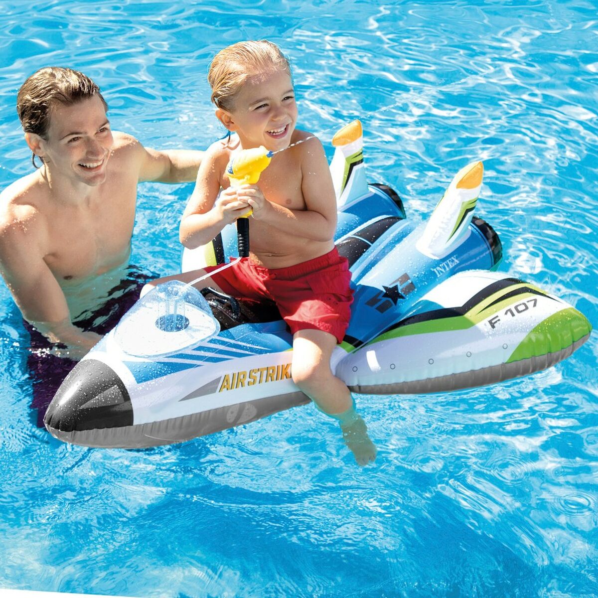 Materassino Gonfiabile Intex Pistola ad Acqua Aereo 117 x 117 cm (6 Unità)