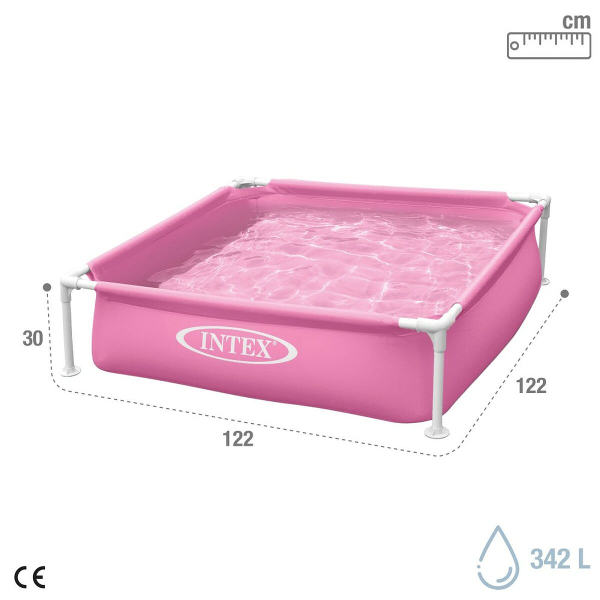 Piscina Smontabile Intex Rosa 342 L 122 x 30 x 122 cm (3 Unità)