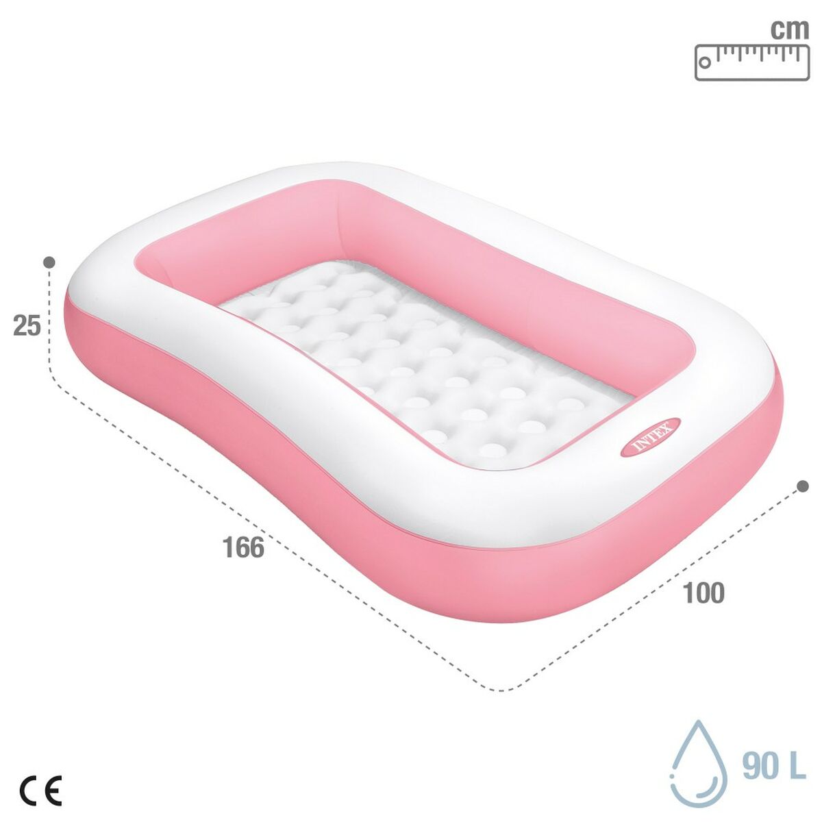 Piscina Gonfiabile per Bambini Intex Bianco Rosa 90 L 167 x 26 x 101 cm (6 Unità)