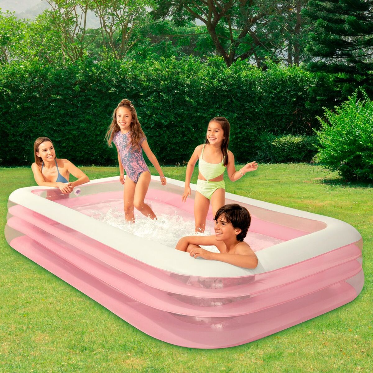 Piscina Gonfiabile per Bambini Intex Rosa 1050 L 305 x 56 x 183 cm (2 Unità)